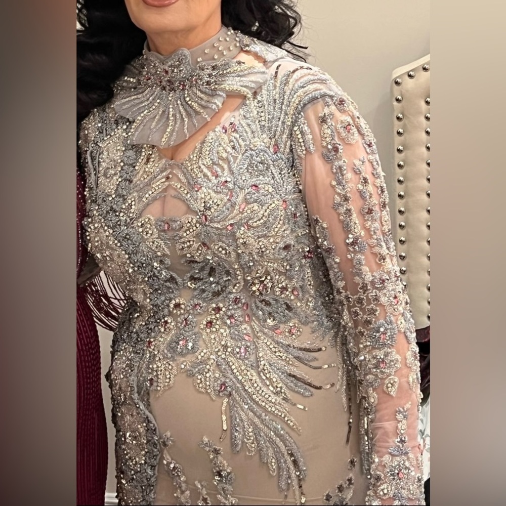 Custom Couture Party Dress Beaded Gown